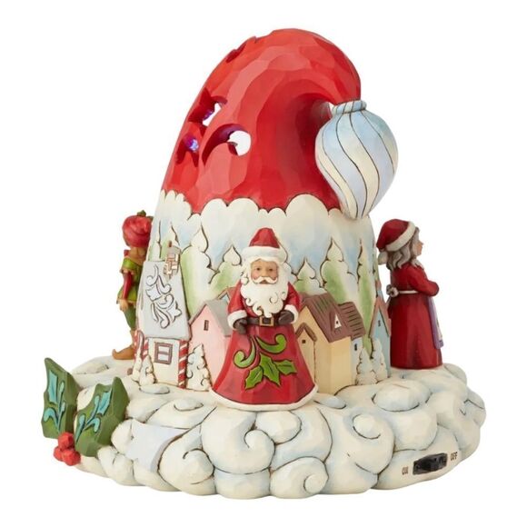 Heartwood Creek by Jim Shore LED Lighted 2017 Christmas Santa Hat 4060107 - Picture 1 of 11